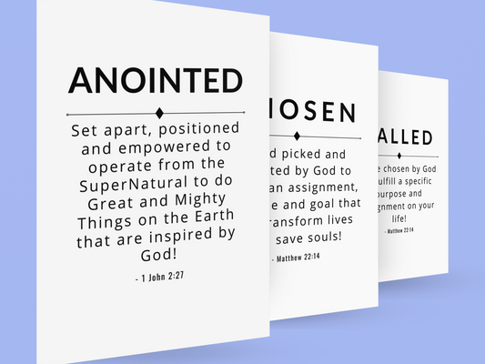 3 Picture Bundle Called, Chosen, Anointed (No Frame)